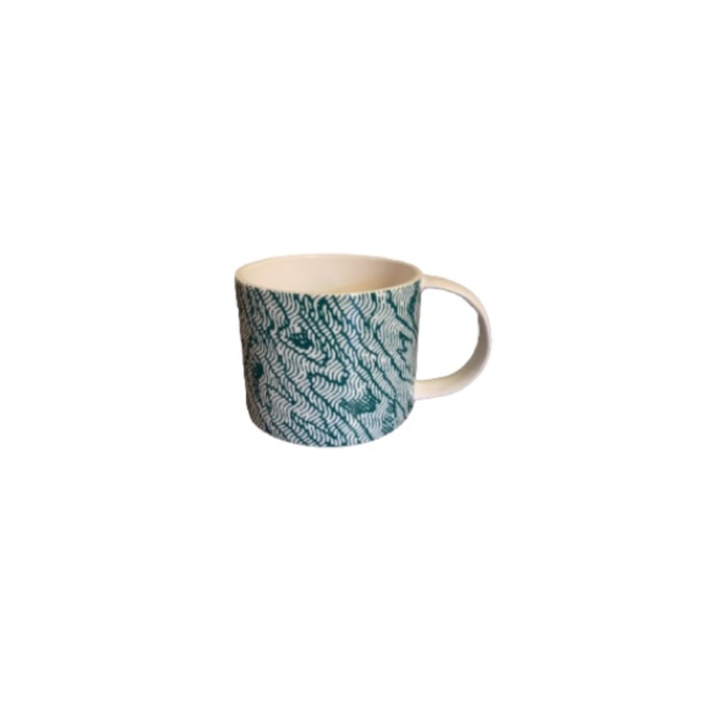 Kate Spade Saturday Teal and White Patterned Mug